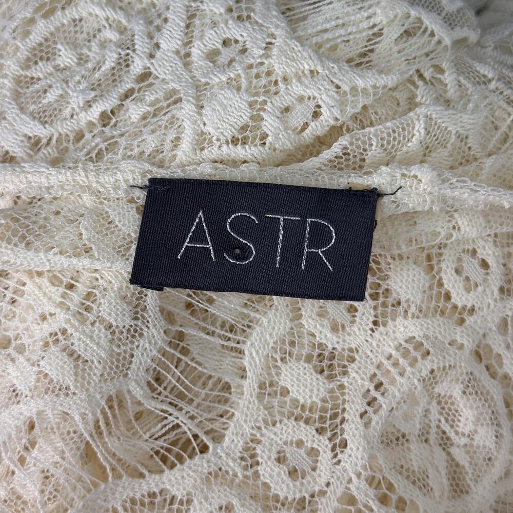 ASTR The Label Cardigan Womens Medium Lace Sheer Long Duster Boho Open Front - Picture 2 of 9